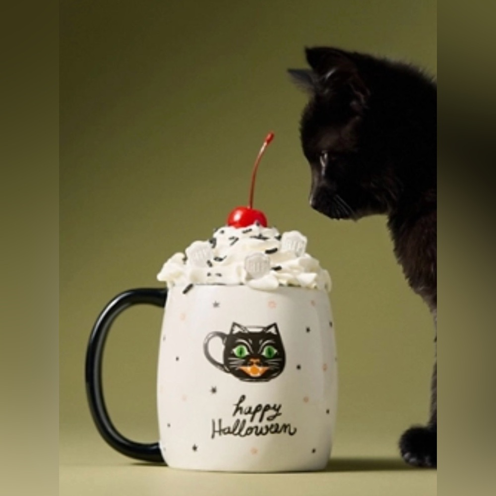 Anthropologie Happy Halloween Stoneware Icon Mug Halloween NEW